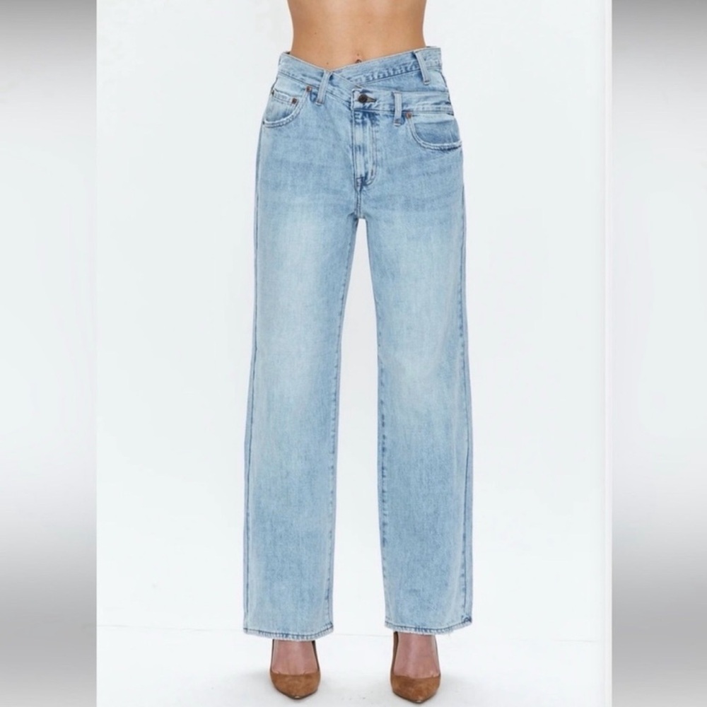 PISTOLA Bobbie mid rise loose straight leg with crossover